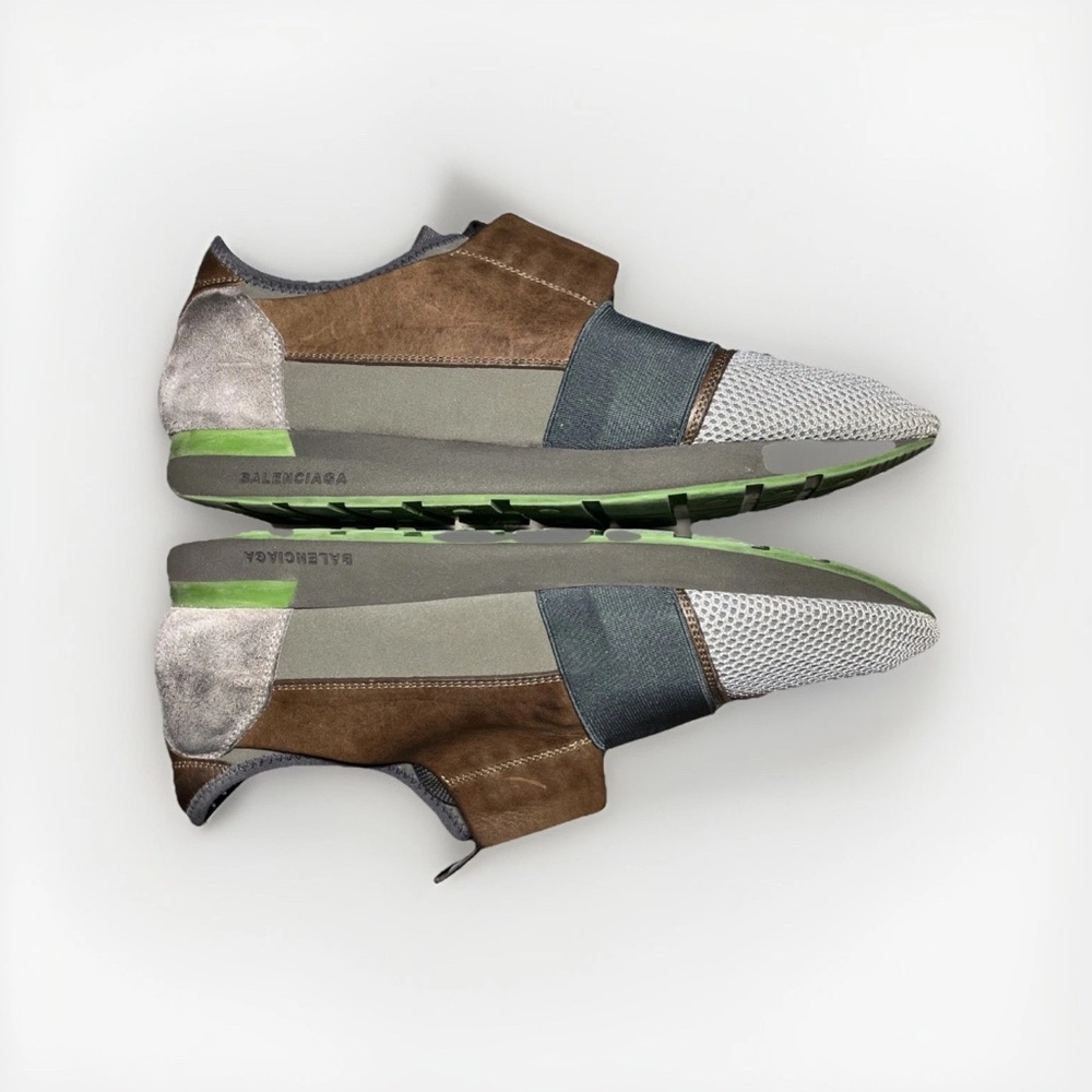 Balenciaga Men's Brown and Gray Sneakers - Picture 3 of 9